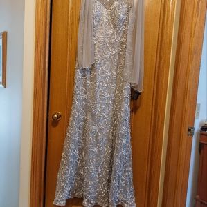 Formal dress, Sz. 10 (fits 10 - 12) gray. David's Bridal. Worn once.
